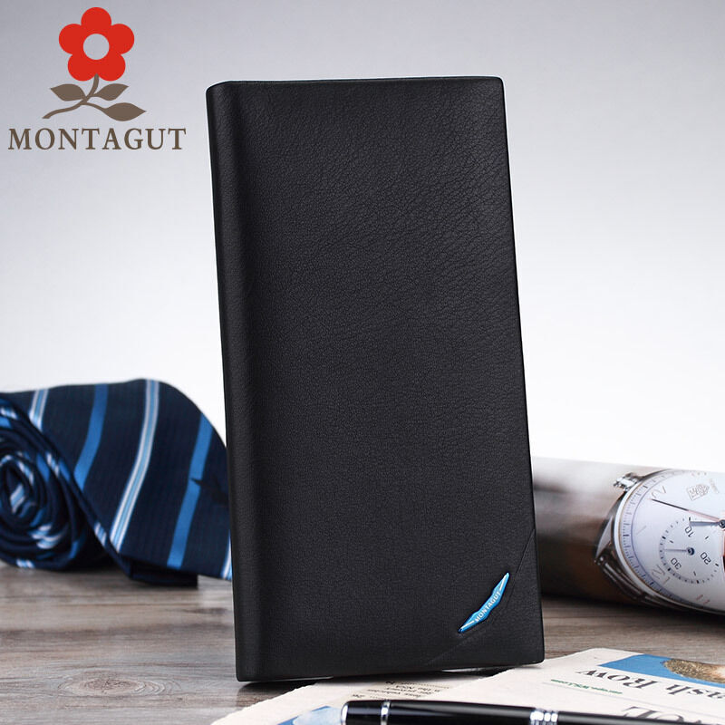 梦特娇montagut 钱包男真皮短款长款真皮男士皮夹细腻头层牛皮新款