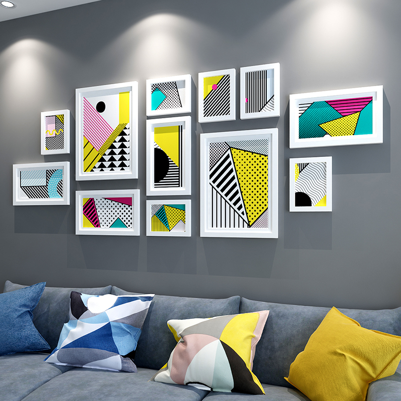 絮之家客厅实木照片墙餐厅相框组合创意相框墙壁画装饰画简约卧室相片