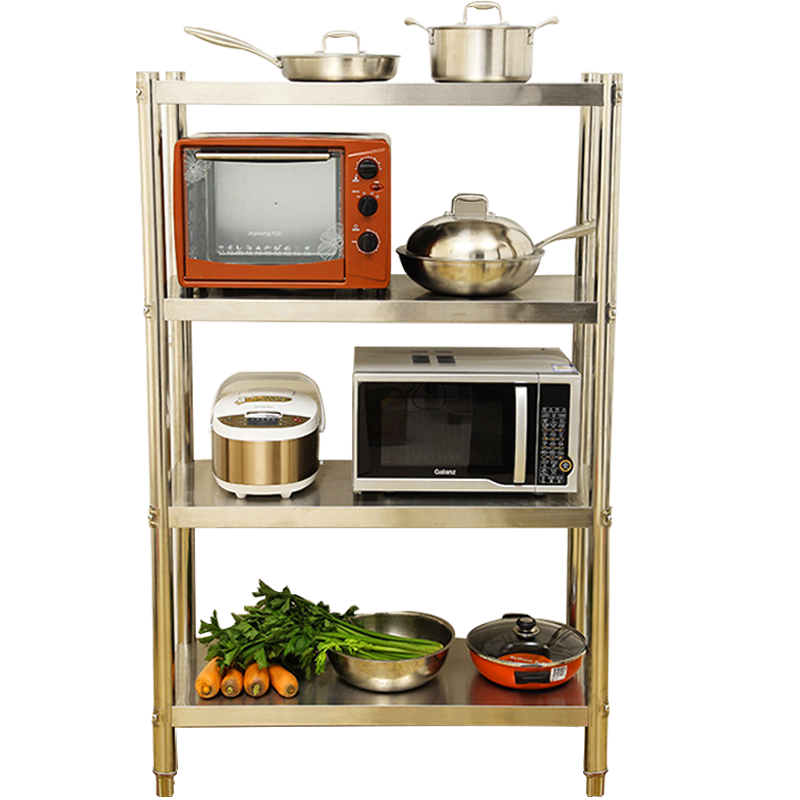 三只猩猩 储物架四层置物架多层金属收纳架整理架厨房货架仓库货架仓储落地层架阳台杂物架子 大管四层长90宽60高120-4层架子