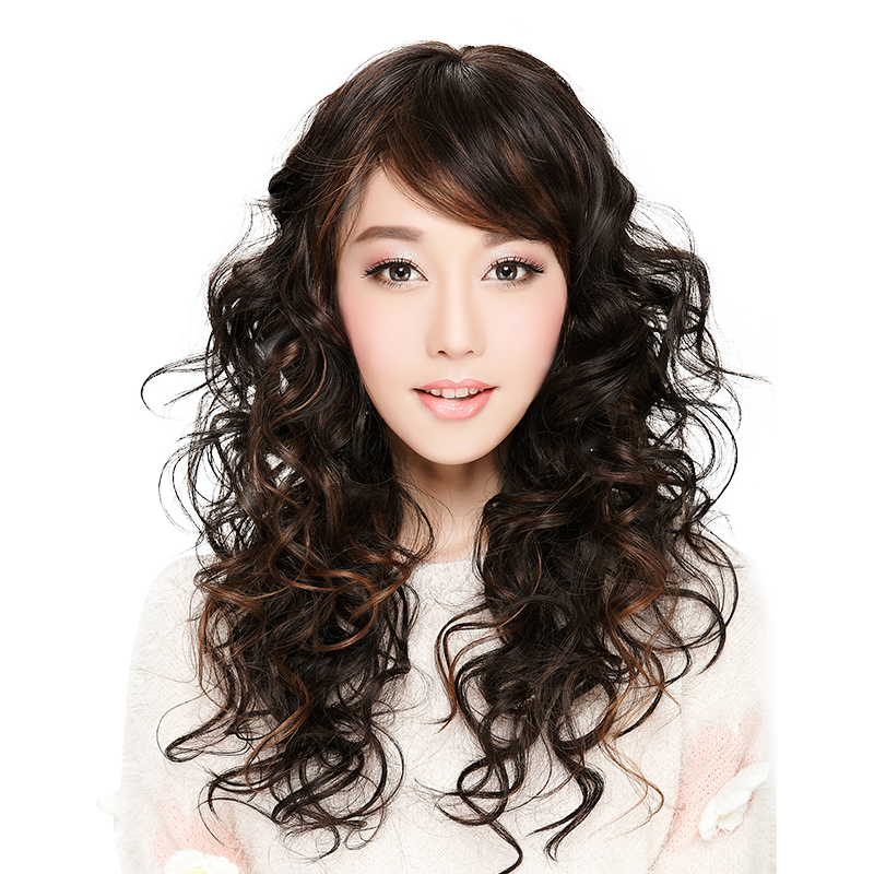 假发女长卷发 逼真梨花头大波浪长发型 蓬松时尚挑染假发套 #1b纯黑色