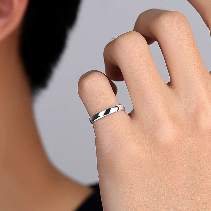 snqp单身尾戒999银男士戒指小指尾戒独身戒银关节小指环食指 男款 小