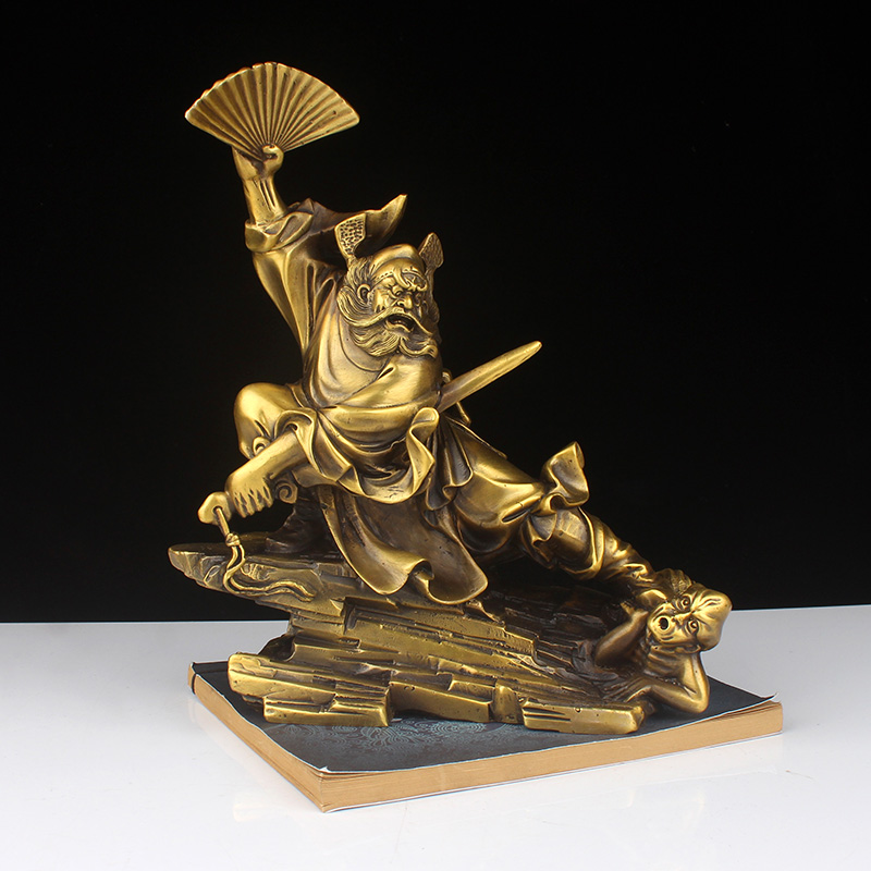 德佑堂 纯铜钟馗摆件家居客厅装饰品天师铜像工艺品拿剑钟馗斩鬼摆件
