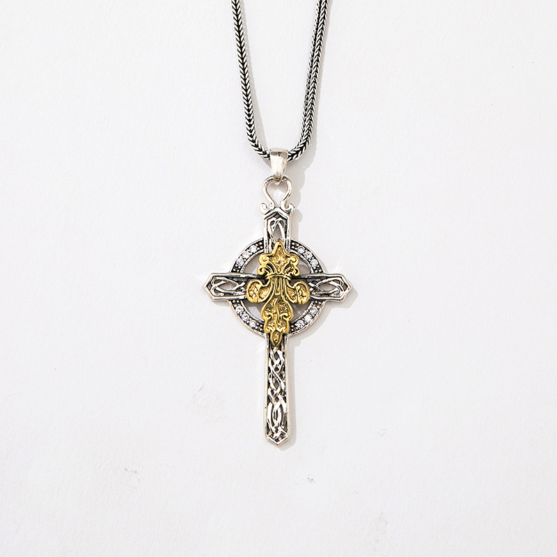 十尚美地良辰 轻奢925银罗马十字架吊坠无性别组合男女项链 吊坠 55cm