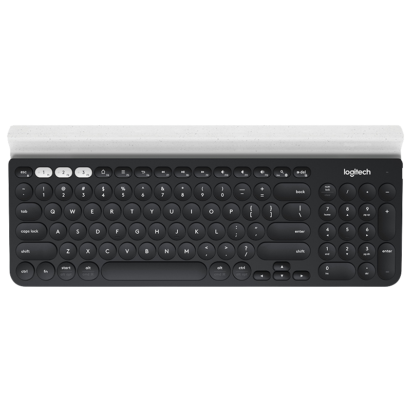 �޼���Logitech��ʱ��ϵ��K780������������ �칫���� �ֻ�Mac ƽ��iPad����˫ģ �ʼǱ����Լ��̱�Ĥ ��֧�ܶ��豸 K780��ɫ