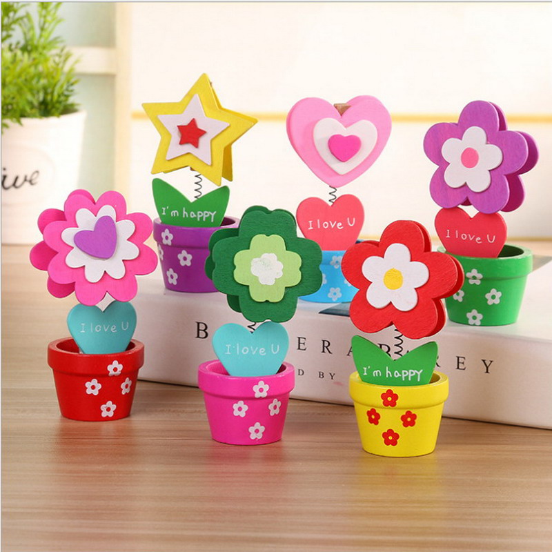 留言夹木质名片夹 木质太阳花名片夹 桌面夹 颜色随机混发 1个的价格