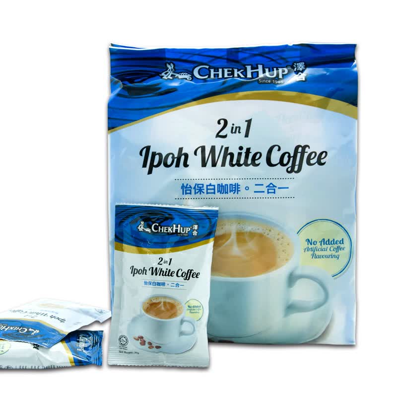 泽合chekhup泽合怡保白咖啡马来西亚进口 二合一未添加糖速溶咖啡450g