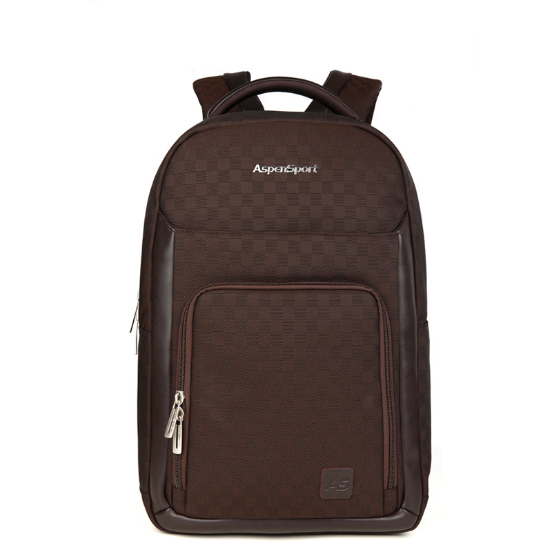 艾奔时尚商务双肩包旅行背包学生书包电脑包 咖啡色