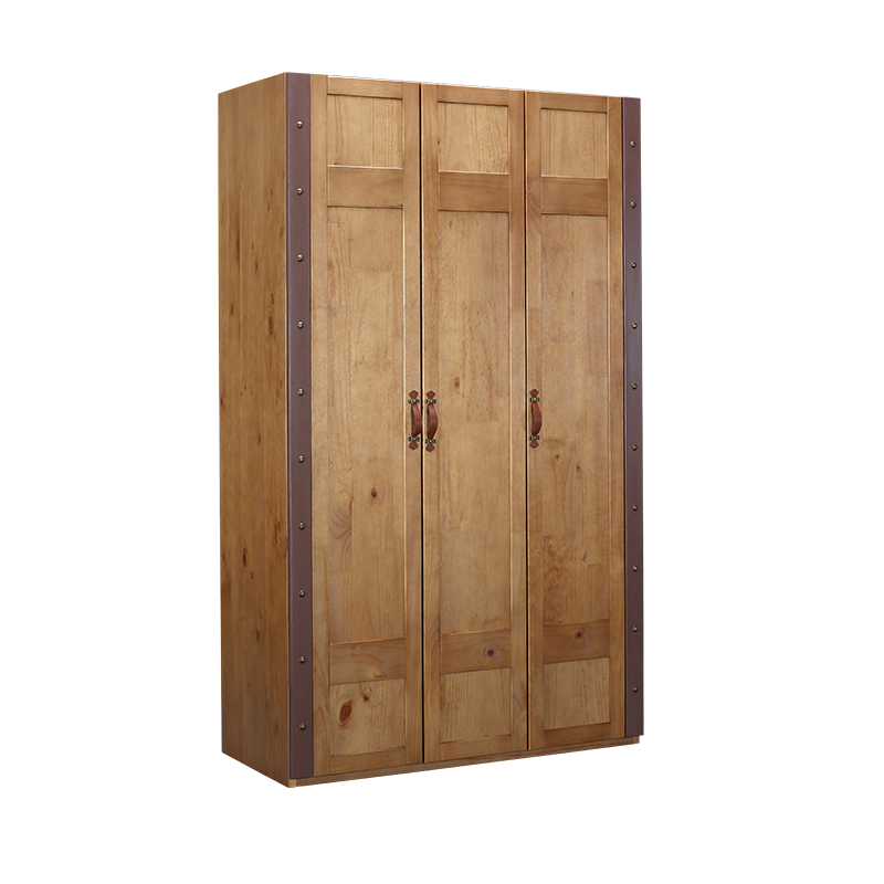 喜梦宝全实木美式儿童衣柜家用卧室柜子衣橱储物柜门店同款 3门 三门衣柜