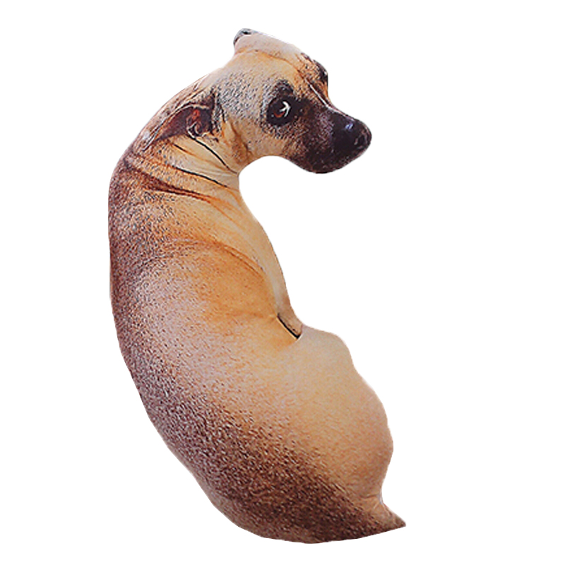 仿真3d创意狗狗头抱枕毛绒玩具公仔个性靠垫玩偶生日礼物女生恶搞