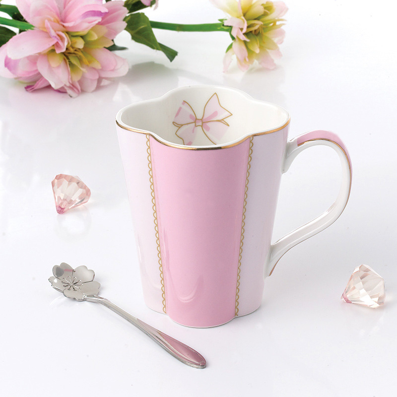 陶瓷杯马克杯家用水杯女生花茶杯红茶杯创意唯美情侣咖啡杯精美礼盒