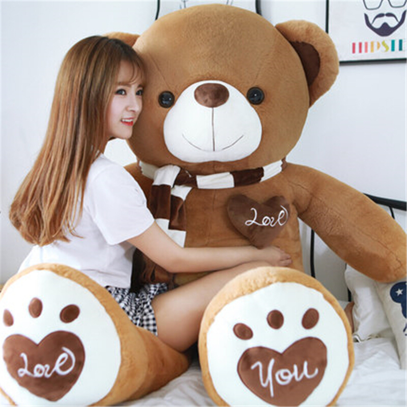 抱抱熊熊猫公仔2米泰迪熊猫布娃娃女孩睡觉抱可爱毛绒玩具大熊送女友 棕心熊 1.6米