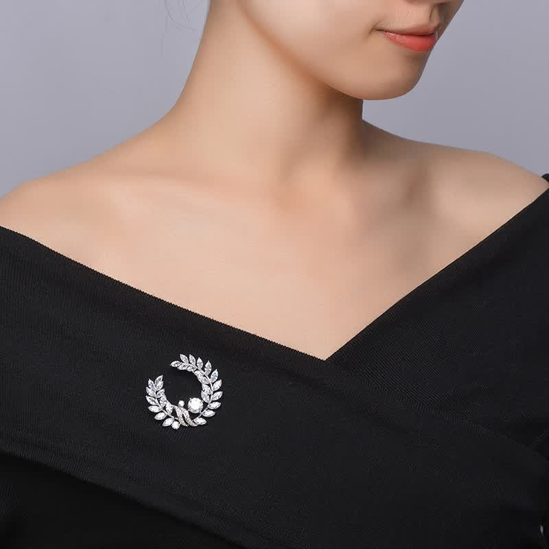 timebetter天然淡水珍珠胸针女轻奢高档胸花时尚西装配饰生日礼物 橄榄枝 橄榄枝轻奢款胸针