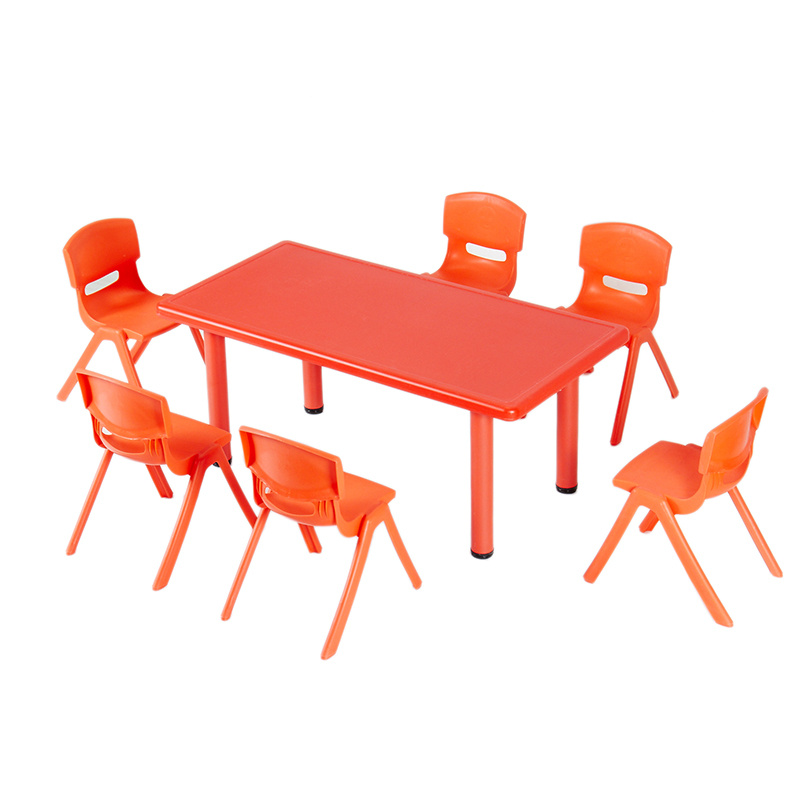 幼儿园家庭儿童长方桌学习桌宝宝课桌彩色餐桌（不包括椅子） 红色