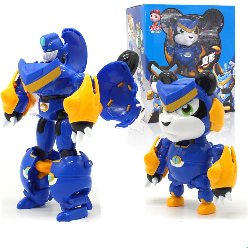 铁拳虎阿五强变身合体火焰鹤儿童变形儿童合体玩具 变形版大山-石甲熊