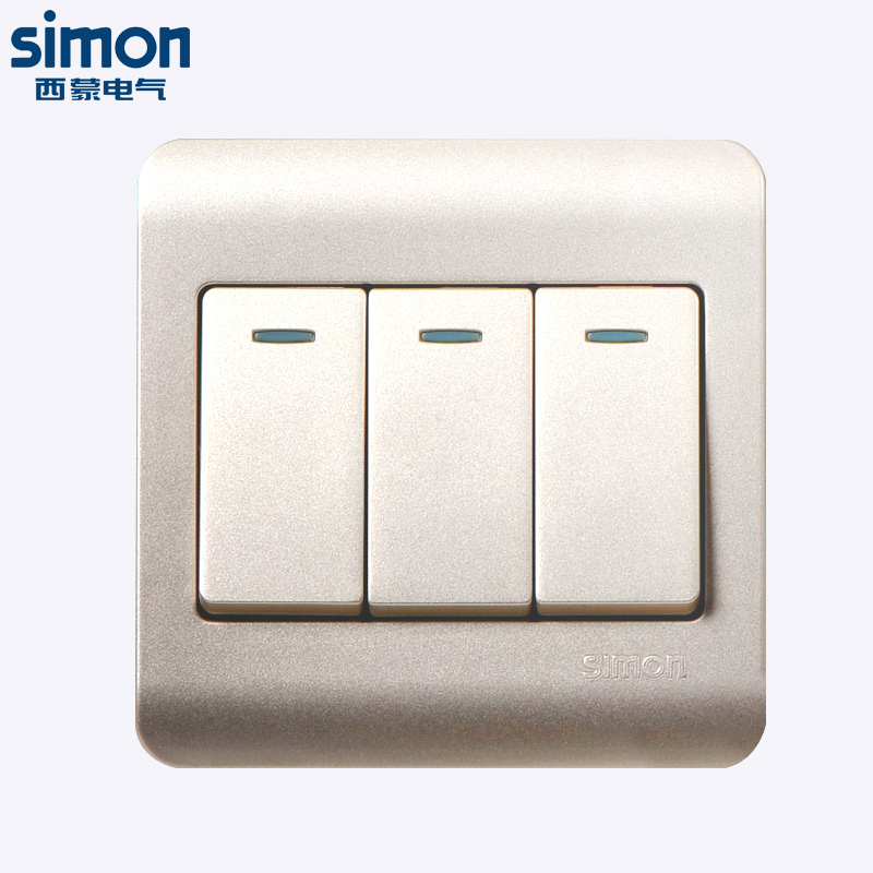 西蒙(simon)西蒙开关插座官方官网店c3香槟金色五孔面板家用86型部分