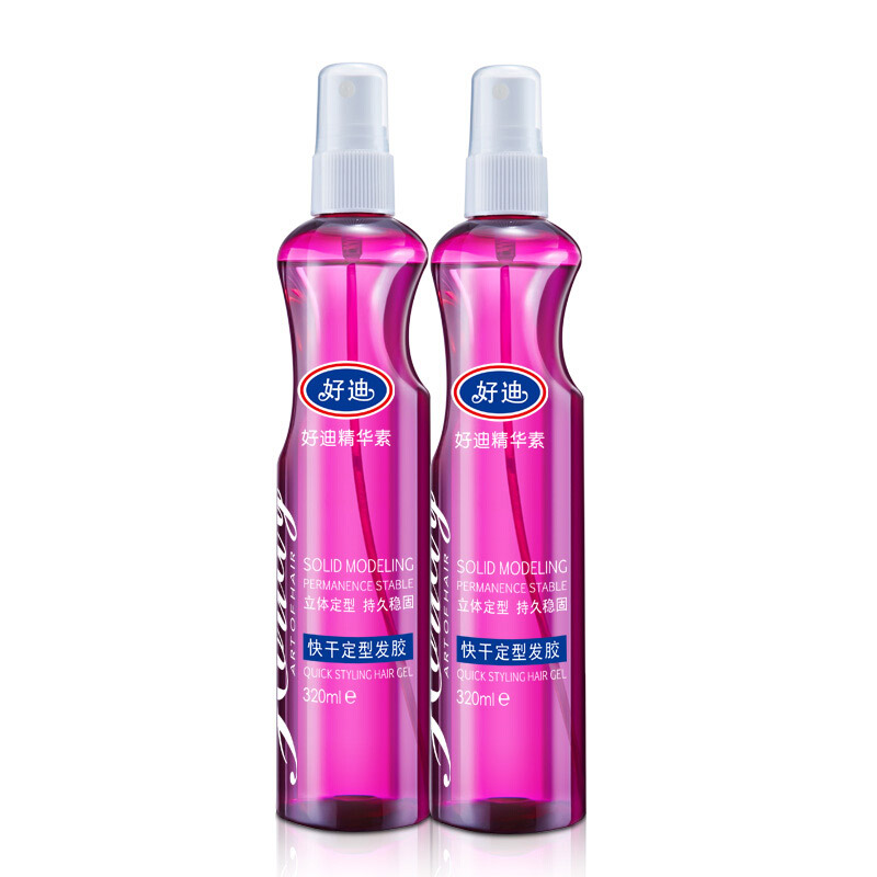 好迪发胶定型啫喱水喷雾清香蓬松干胶男女通用头发造型2瓶装