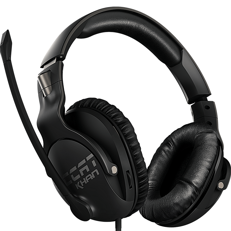 ROCCAT 冰豹 Khan PRO 耳罩式头戴式有线耳机 黑色 3.5mm