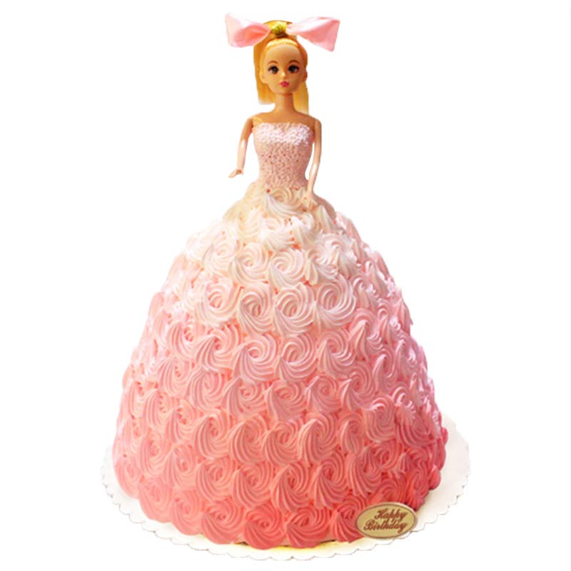 芙瑞多 儿童卡通芭比娃娃生日蛋糕速递北京重庆成都济南合肥杭州长沙