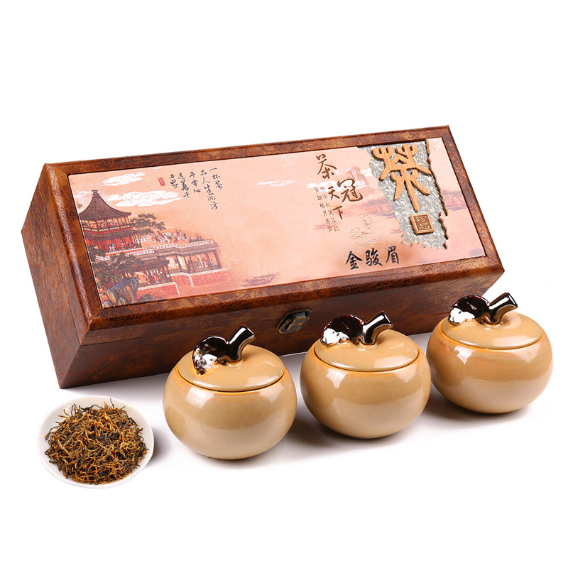 汤臣九鼎 【顺丰】金骏眉红茶桐木关茶叶瓷罐实木礼盒装春茶2025新茶送礼