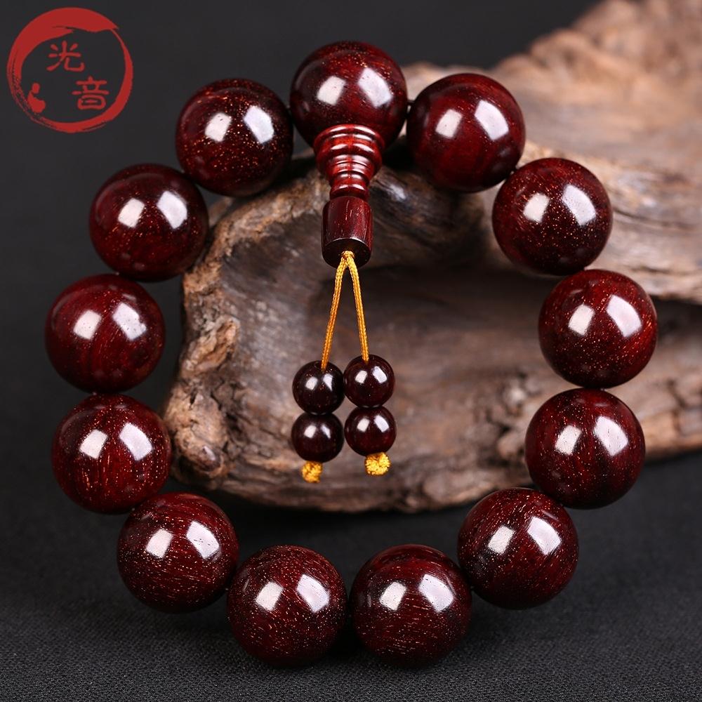 8 文玩手珠男款 檀香木珠 手链男 高密满金星老料