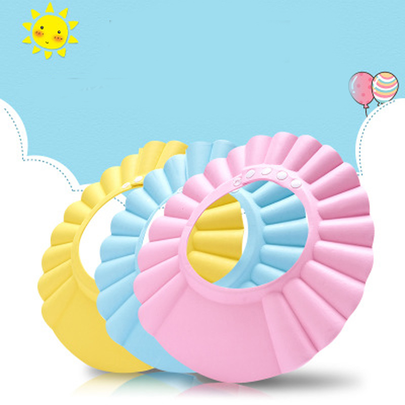 贝得力（BEIDELI） 宝宝洗头帽防水护耳神器可调节婴儿洗发帽儿童浴帽 可调节粉色