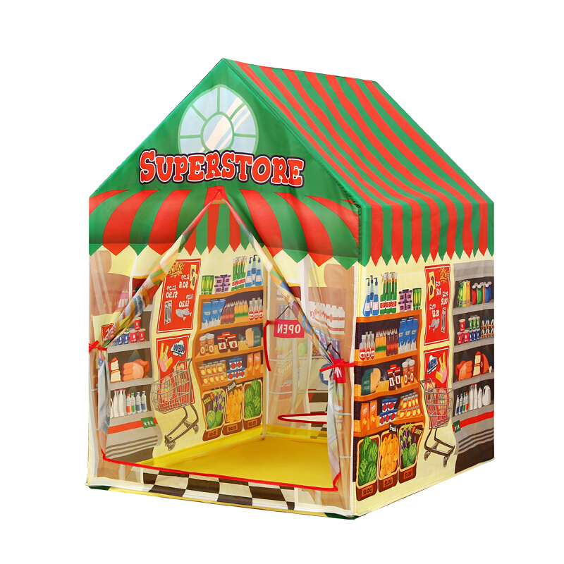 儿童小帐篷室内游戏公主屋过家家用小型城堡女孩男孩玩具城堡分床睡神器 小型超市