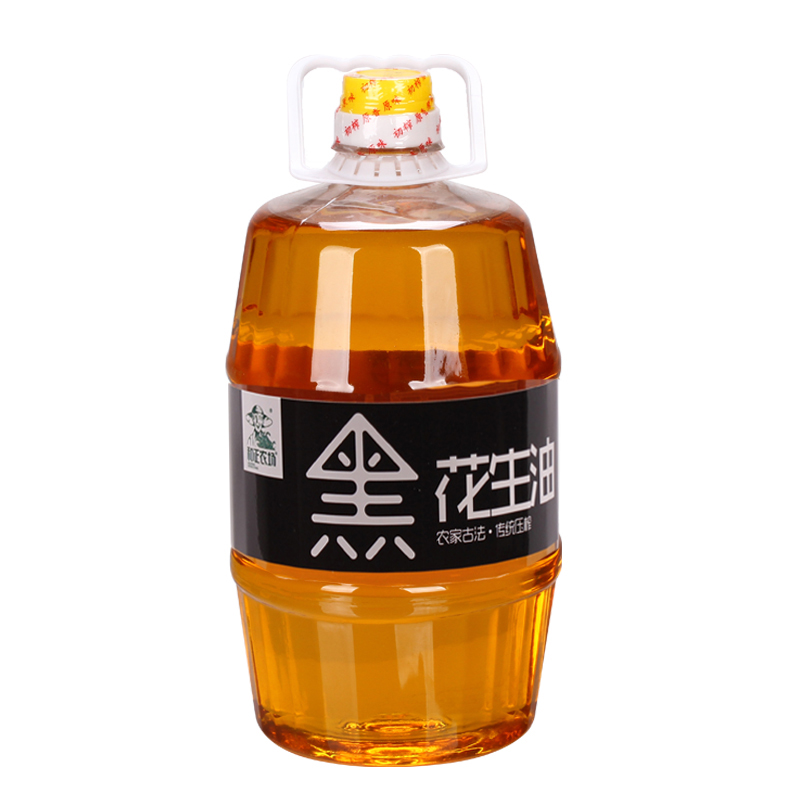 和正农场食用油黑花生油初榨传统压榨花生油3.9l/桶