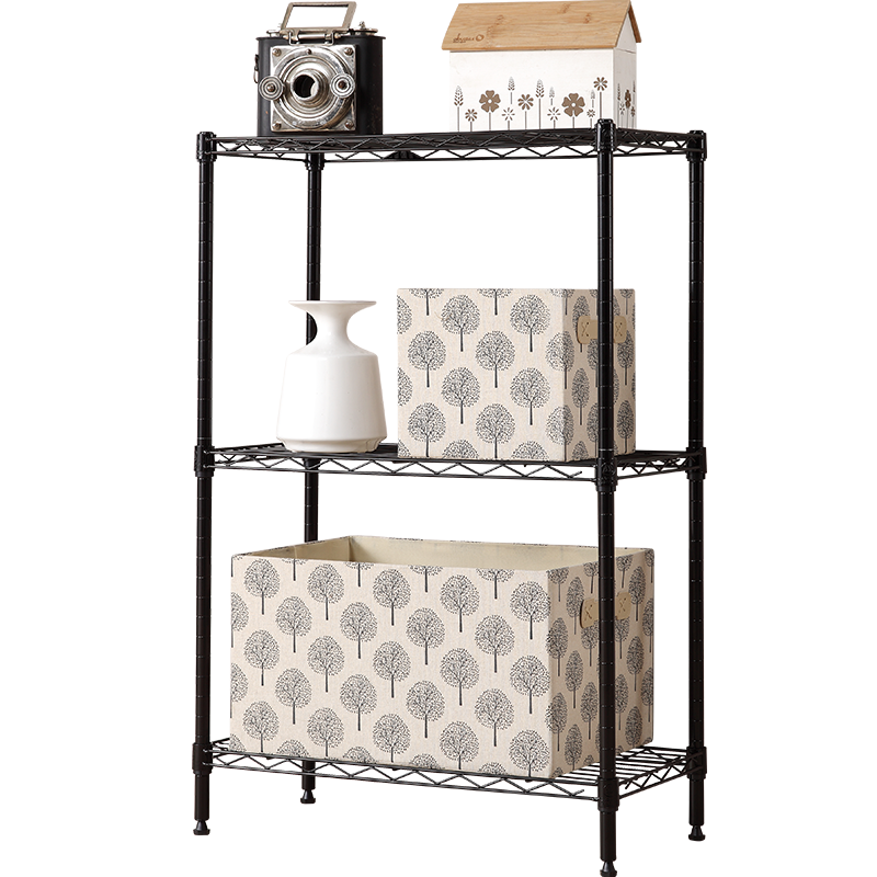 美之高 家用落地置物架厨房储物架 卧室客厅卫生间收纳杂货架落地金属货架收纳架子