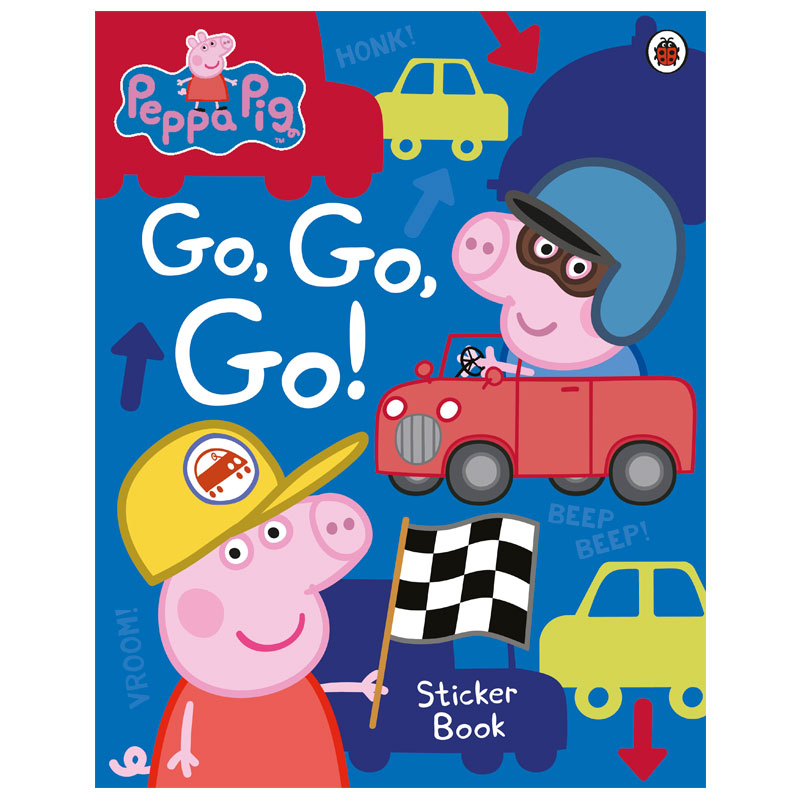 【现货】小猪佩奇Go Go Go! Vehicles Sticker Book 英文儿童贴纸书善本图书