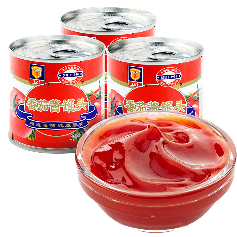 梅林上海梅林罐头番茄酱3罐198g薯条调味酱料