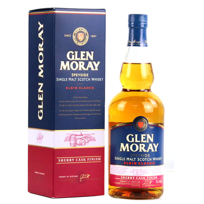 洋酒格兰莫雷斯佩塞单一麦芽威士忌Glen Moray 英国原装 700ml 雪梨桶窖藏