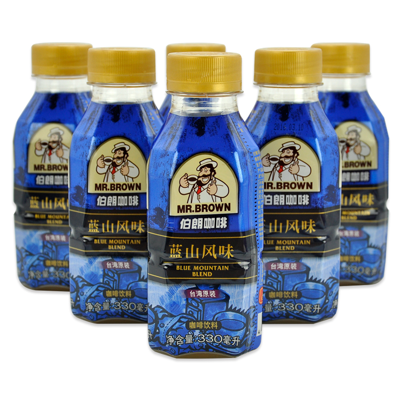 伯朗咖啡 蓝山风味咖啡饮料 三合一咖啡即饮品 330ml*6瓶装