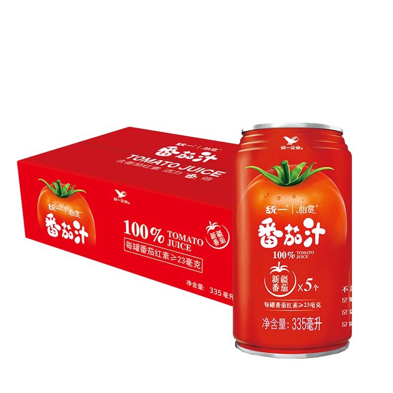 统一 番茄汁  精选新疆番茄 100%番茄汁 335ml*24罐