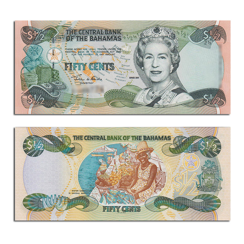 5)元 2001年 英女王头像钞 外国钱币 单张