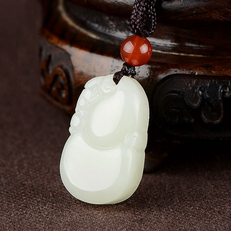 白玉貔貅吊坠和田玉福禄寿玉坠玉石小葫芦挂件项链男女