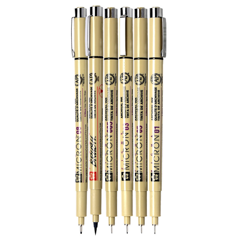 ӣ����SAKURA��PIGMA�ʿ�����ܱʹ��߱�6֧��װ����ǩ�ֱʷ�ˮ��ͼˮ��ѧ����ͯ�����滭�ֻ����������������