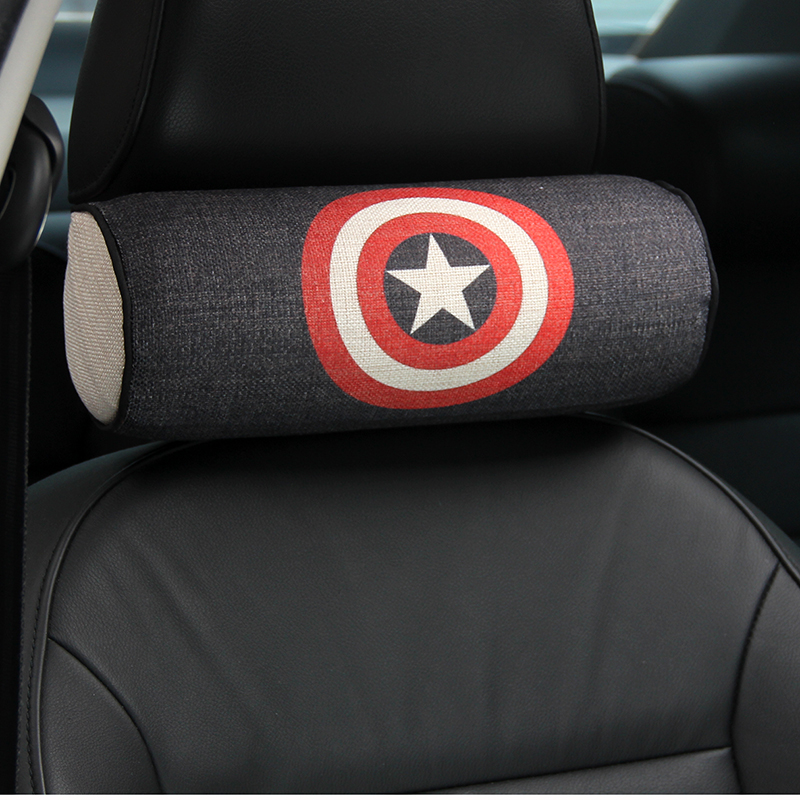 迪加倫 汽車(chē)頭枕 創(chuàng)意卡通 車(chē)用頸枕 記憶綿 頭枕美國(guó)隊(duì)長(zhǎng) -