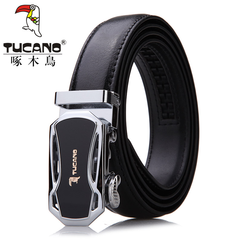 啄木鸟TUCANO女士真皮腰带时尚牛皮自动扣细皮带潮人裤带青