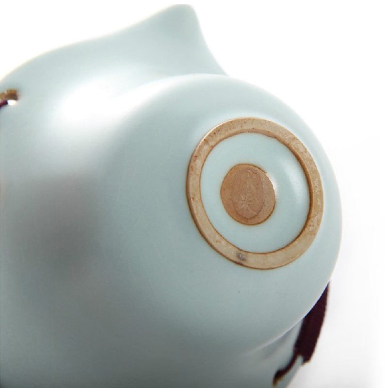 易信汝窑盖碗手抓泡茶碗汝瓷开片茶壶手抓壶功夫茶具 汝窑如凤手抓碗-天蓝色