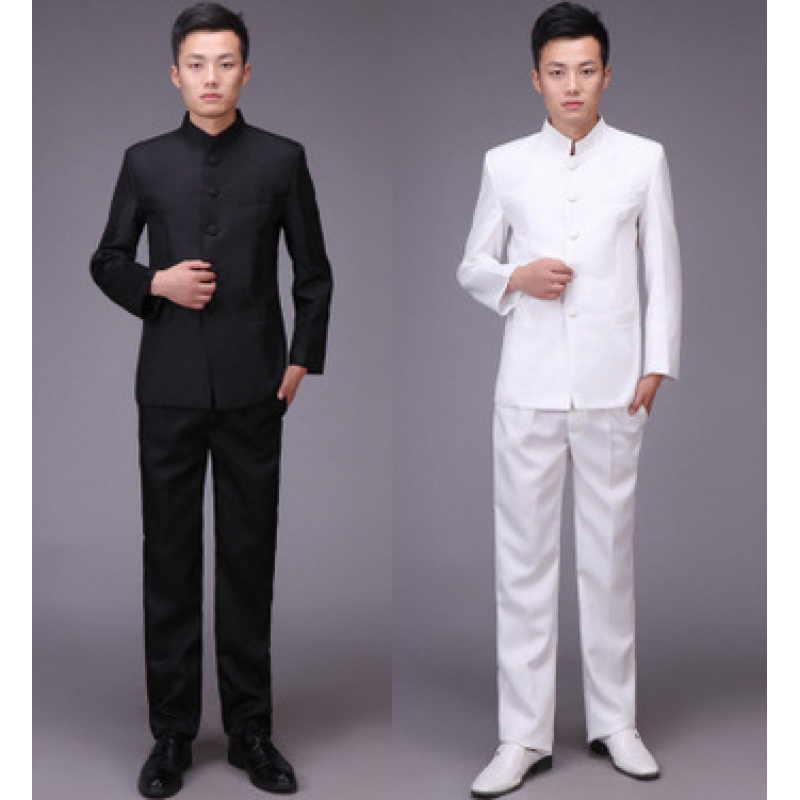 男民国服装舞台表演五四青年装男民国学生装男女毕业服 白色单层 m