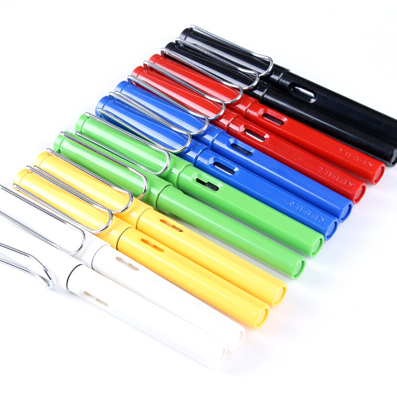 六品堂 成人钢笔学生 硬笔书法练字正姿墨水笔 办公签字笔 白色 0.