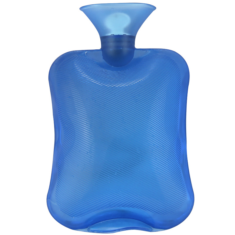 祥福缘 热水袋暖水袋暖宝宝 防爆注水灌水暖水袋 蓝色2l 绒布套