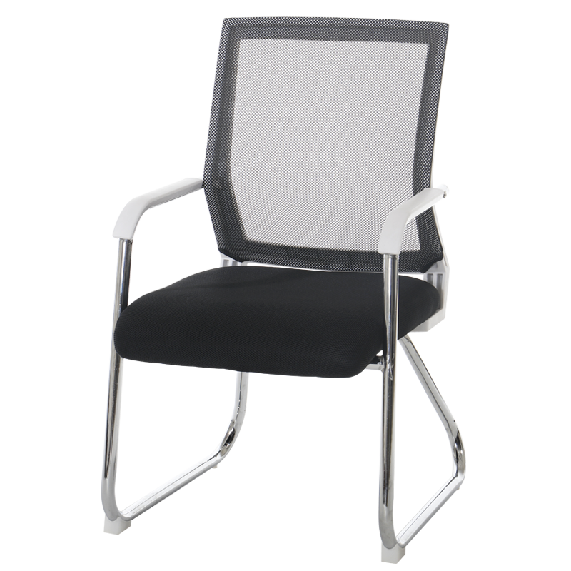 古雷诺斯 电脑椅 弓形椅 职员老板办公家用座椅子 靠背椅主播椅电竞椅会议培训椅 N121-05-白黑