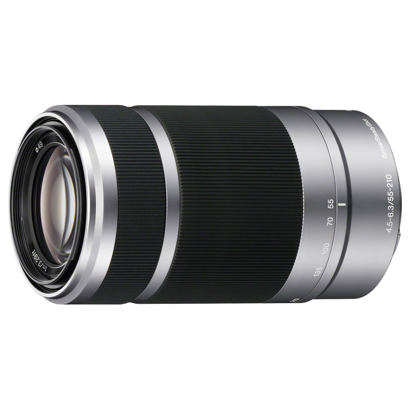 SONY 索尼 SEL55210 E 55-210mm F4.5 OSS 远摄变焦镜头 索尼E卡口 49mm 银色