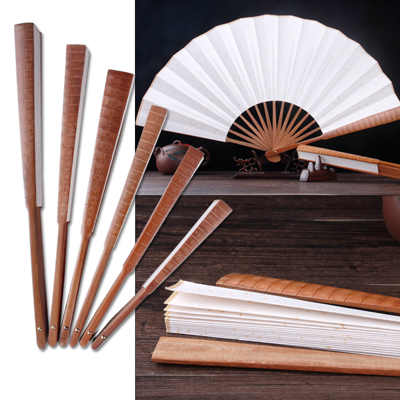 银宣牌 宣纸折扇7寸8寸9寸10寸11寸12寸宣纸扇子折扇竹中国风男扇空白