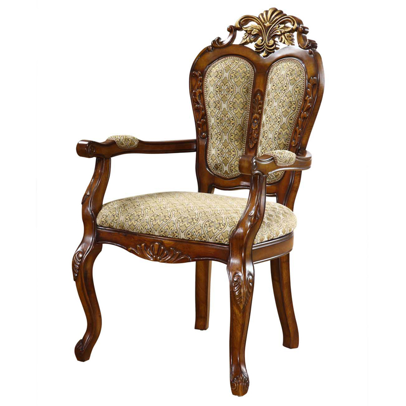雅尔菲 欧式餐椅 实木椅子 美式古典布面餐椅椅子椅子椅子椅子椅子椅子椅子椅子椅子椅子椅子书椅扶手椅 平椅