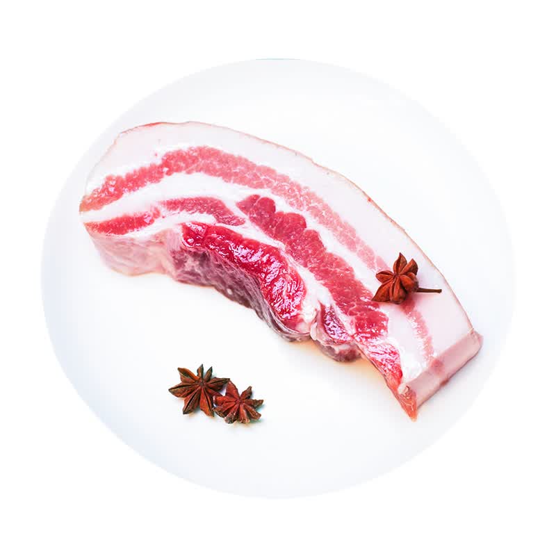 野蛮香 东北黑猪红烧带皮五花肉新鲜土猪肉400g猪肋条肉 猪肉生鲜红烧