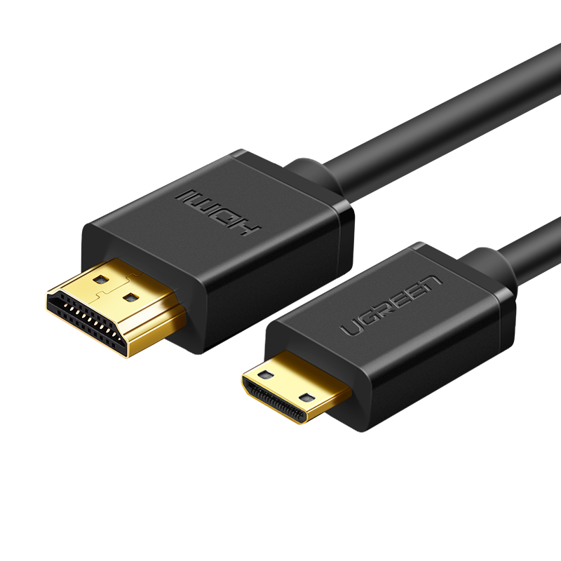 绿联 Mini HDMI转HDMI转接线 HDMI2.0版 微型4K高清转换线 笔记本电脑平板手机相机接电视投影仪连接线 1.5米