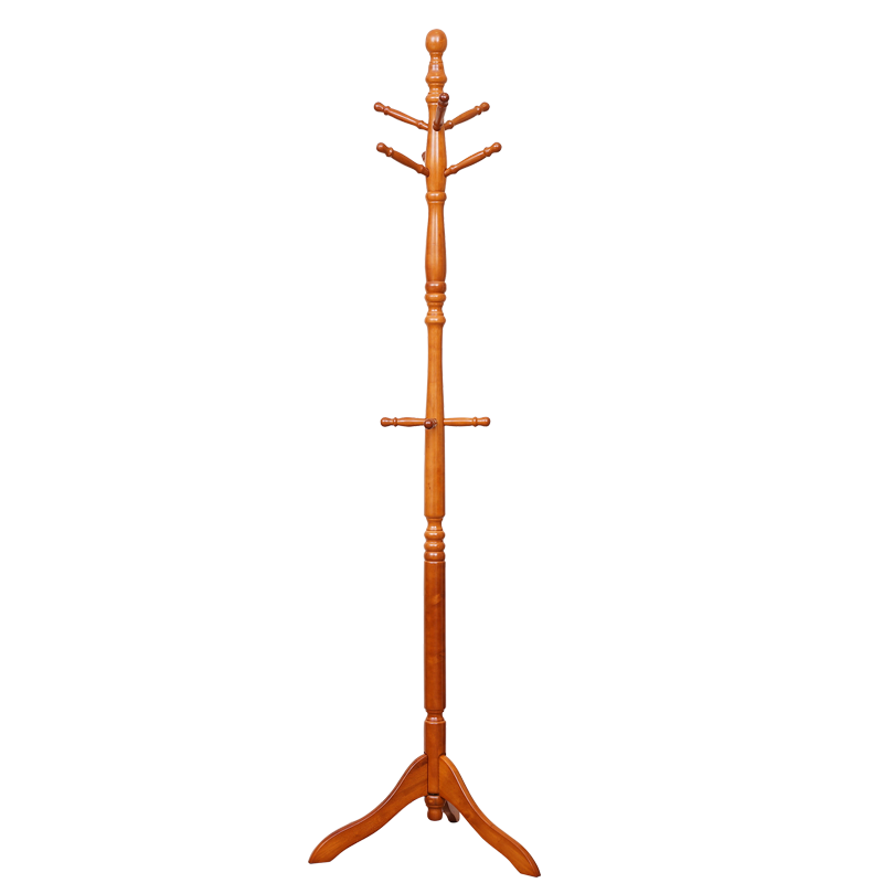 诺顿伯格全实木落地卧室挂衣架经济型家用现代简约衣帽架简易单杆衣服架子客厅门厅玄关美式 胡桃色(顶部可旋转)|全实木+【原装进口】