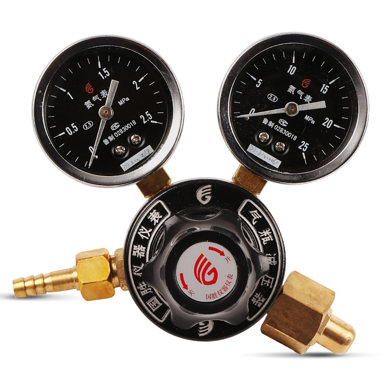 国胜氮气阀减压阀减压器 减压表稳压表氮气表 氮气减压阀 纯铜氮气表